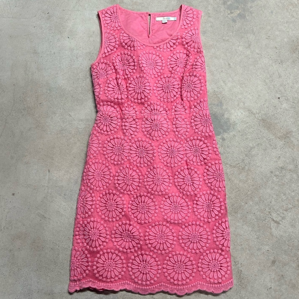 Boden Pink Floral Appliqué Mini Dress